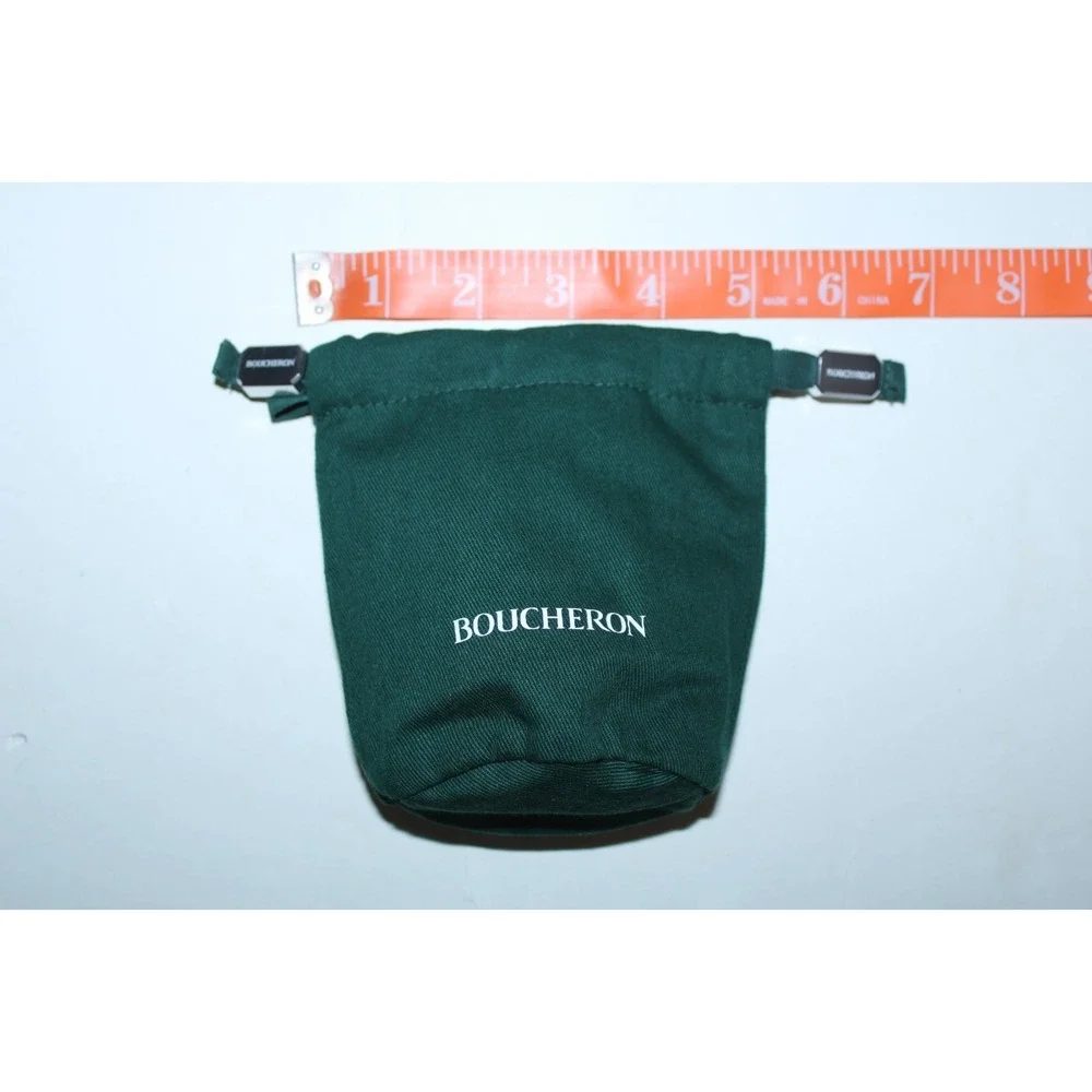Boucheron 5x5x3 Dark Green Round Cotton Jewelry Storage Bag